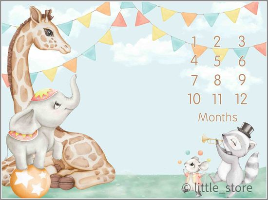 Плед-коврик для фото "Я расту" Цирк