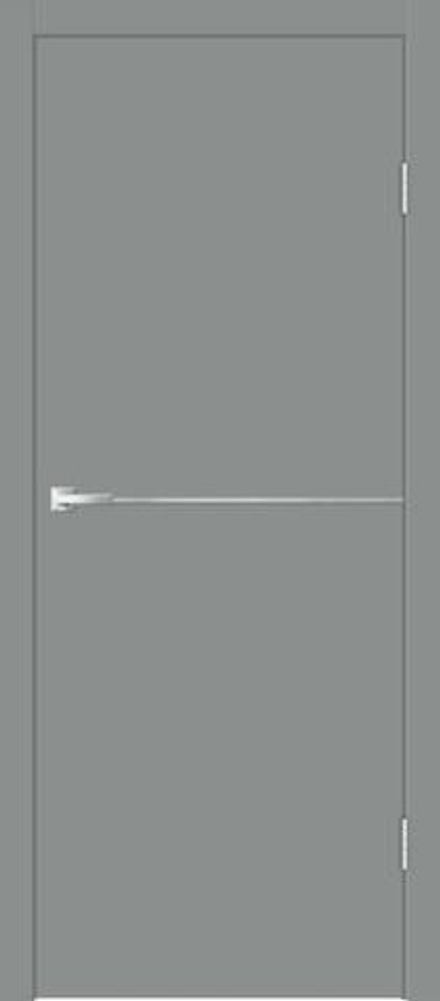 Межкомнатная дверь Velldoris Galant Н1 PG (кромка ABS в цвет полотна, молдинг алюминий) Серый агат