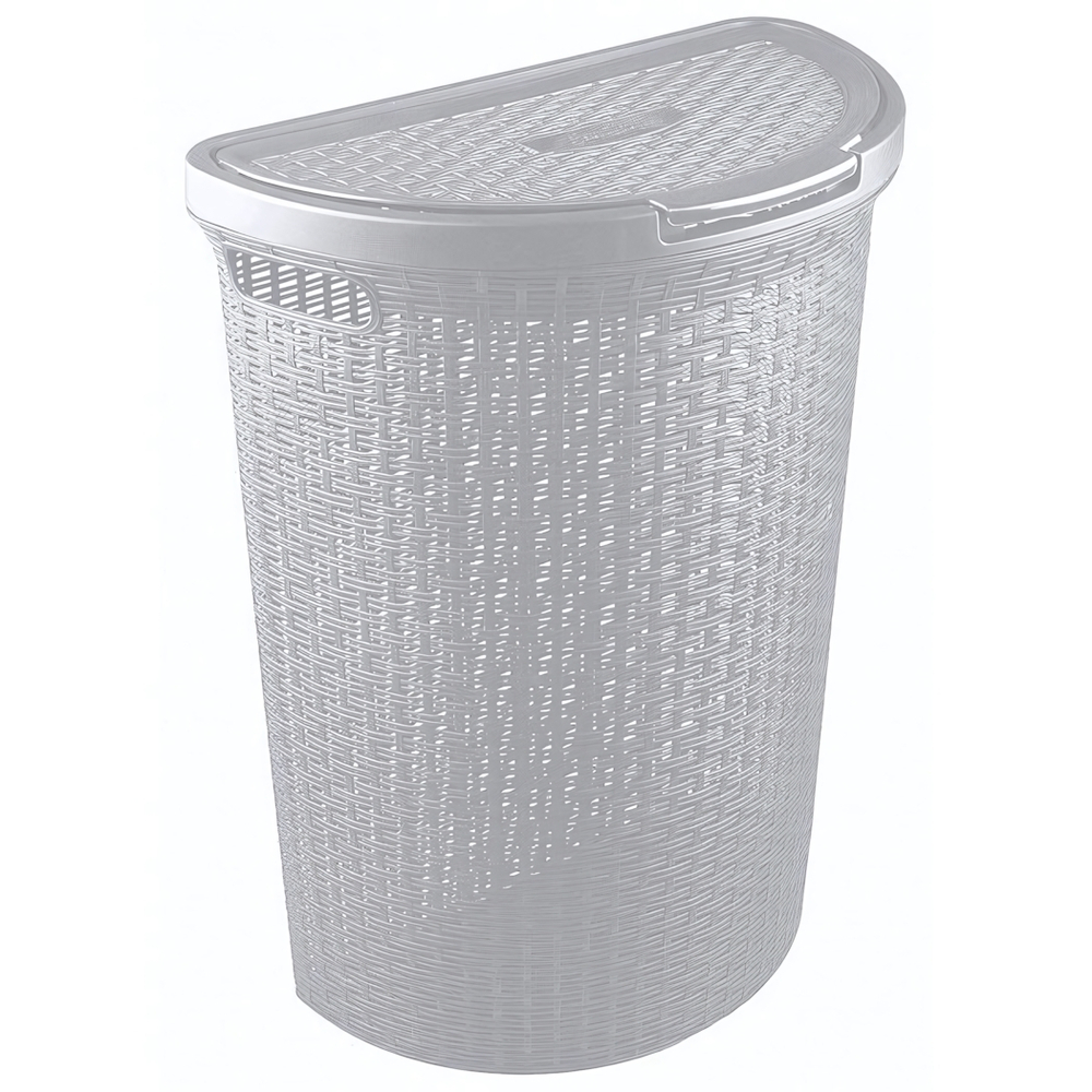 Корзина для белья "eco style" 45л 460х265х610 мм (светло-серый)