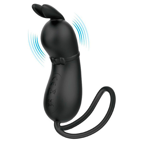 Черное виброяйцо в виде зайчика Pretty Love Rosalie BI-014893