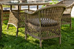 "Дольче" обеденная группа из искусственного ротанга, цвет соломенный