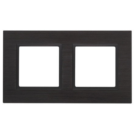 14-5202-05 ЭРА Рамка на 2 поста, металл, Эра Elegance, чёрный+антр