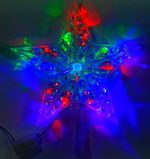 Звезда на макушку 22х23см.Прозрачная цветная LED A5