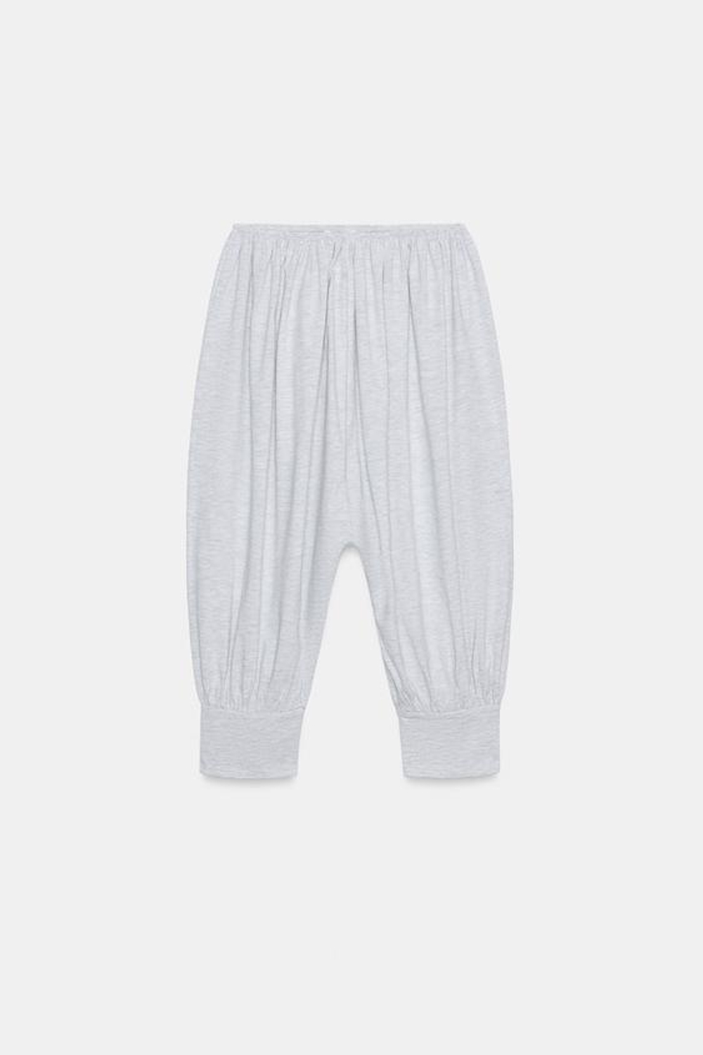 ZARA УКОРОЧЕННЫЕ БРЮКИ-ШАРЫ, СЕРЫЙ МЕЛАНЖ