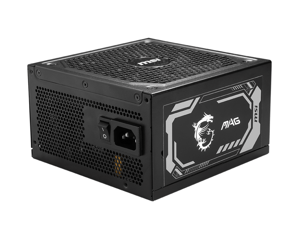 Блок питания MSI 1000W, MAG A1000GL PCIE5, Full Modular, ATX, 80+ GOLD, КПД >90%, Fan 135mm, Черный