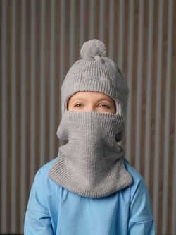 Шлем зимний вязаный (Жемчужно-серый) МИШ