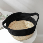 Корзина для хранения плетеная 33,5х17х13 см камыш (черный)