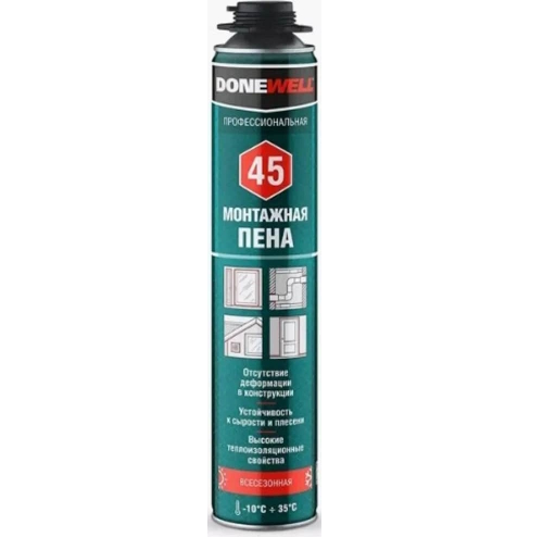 Пена монтажная DONEWELL профи  45л  всесезонная  720г / DPP10U45