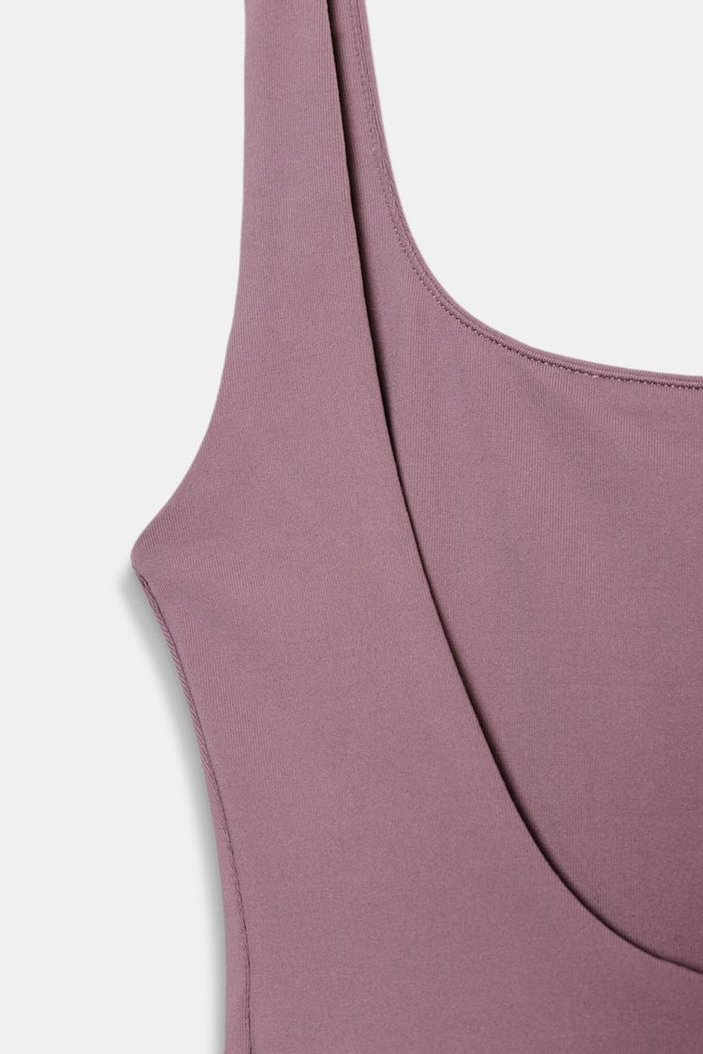 ZARA ЭЛАСТИЧНОЕ БОДИ С КВАДРАТНЫМ ВЫРЕЗОМ, РОЗОВЫЙ/ЛИЛОВЫЙ