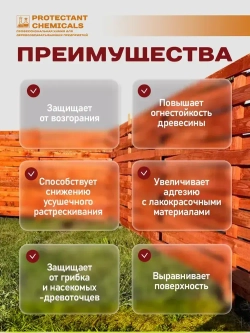 PROTECTANT CHEMICALS Строительный антисептик Огнебиозащитный 1.3 кг 1 л