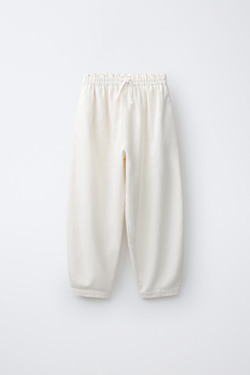 ZARA БРЮКИ BALLOON, СВЕТЛО-БЕЖЕВЫЙ