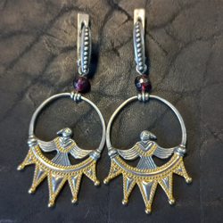 Серьги "Танцующие Птицы" с позолотой