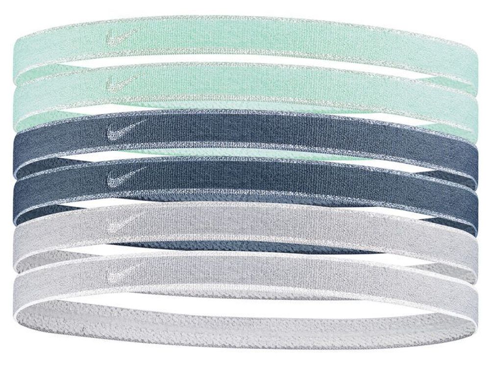 Резинка на голову Nike Swoosh Sport Headbands 6P - mint foam/marina/lt smoke grey