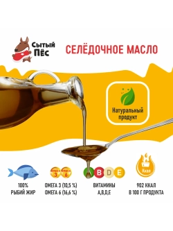 Рыбий жир Сытый Пёс форель 1000 мл + сельдь 1000 мл