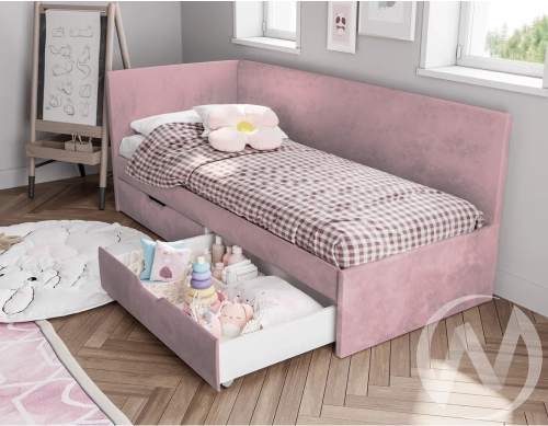 Кровать Лео 0;8 КР-49 (белый/шарли пинк)