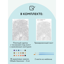 Картина по номерам на картоне "Полевые цветы", 30*40, с акриловыми красками и кистями, ТРИ СОВЫ