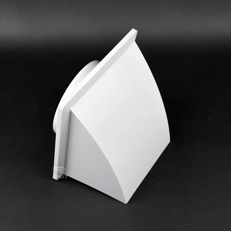 Вывод, выход стенной 175х175 мм с обратным клапаном с выходом D100 серый