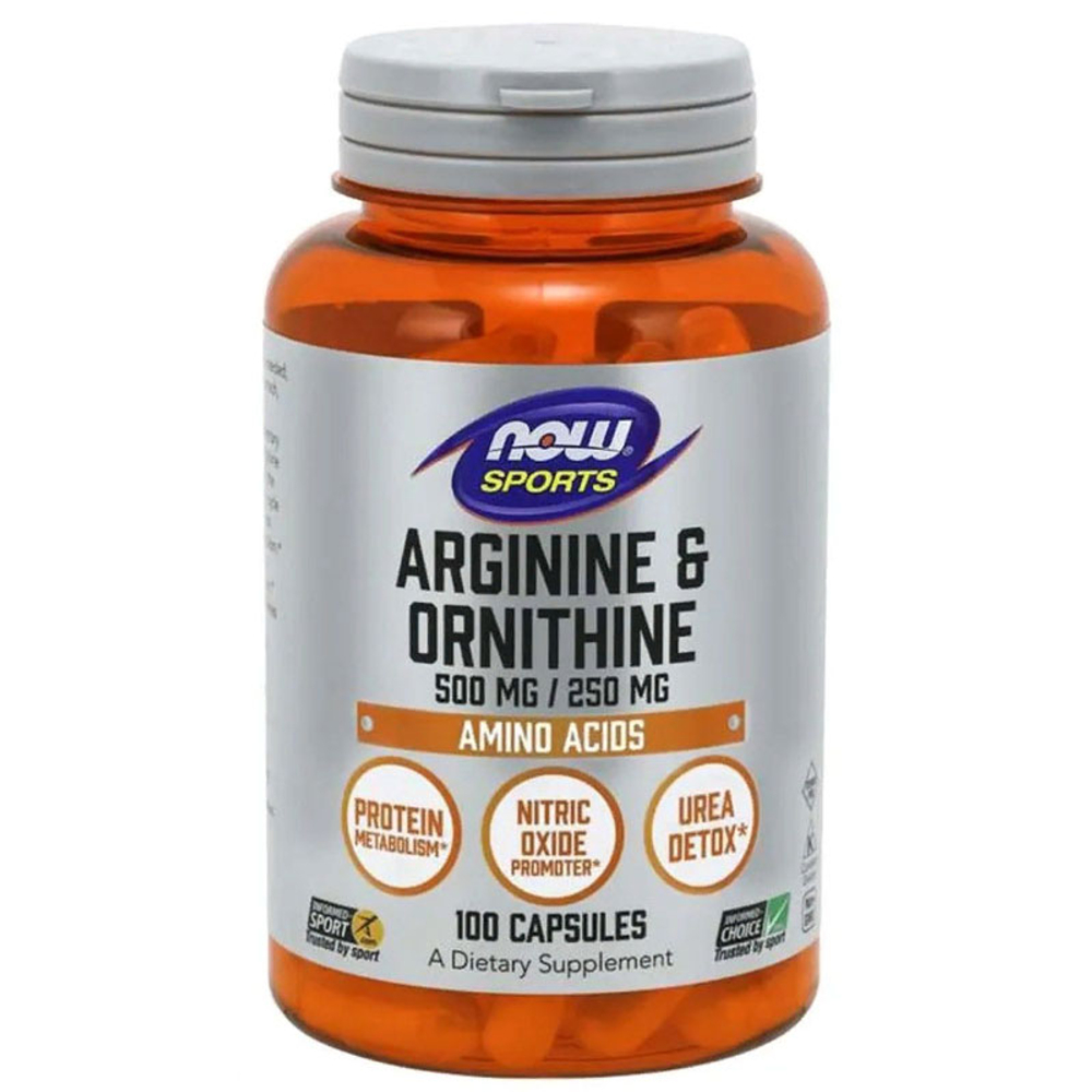 NOW Arginine & Ornithine 500/250 мг. (100 капс.)