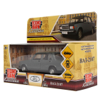 Модель ин. мет. "Ваз-2107" 12см. двери, багаж, мокрый асфальт, коробка 2107-12-GY (Технопарк)