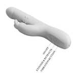 Белый вибратор-кролик Reese с возвратно-поступательными движениями - 24,8 см. (Цвет: белый)