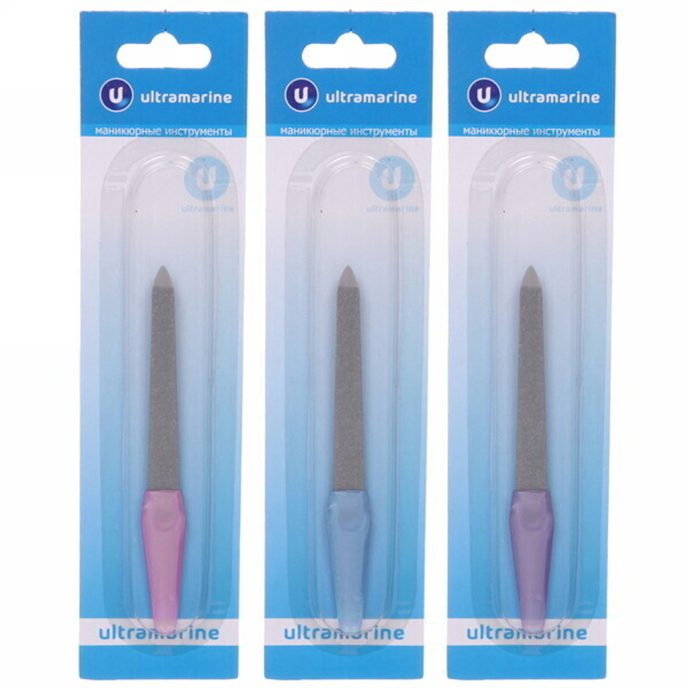 Пилка для ногтей металлическая на блистере «Ultramarine», цвет ручки микс,14.5см