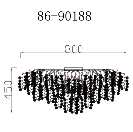 86-90188 Люстра Тенера (Tenera) круглая золото d80*h40см