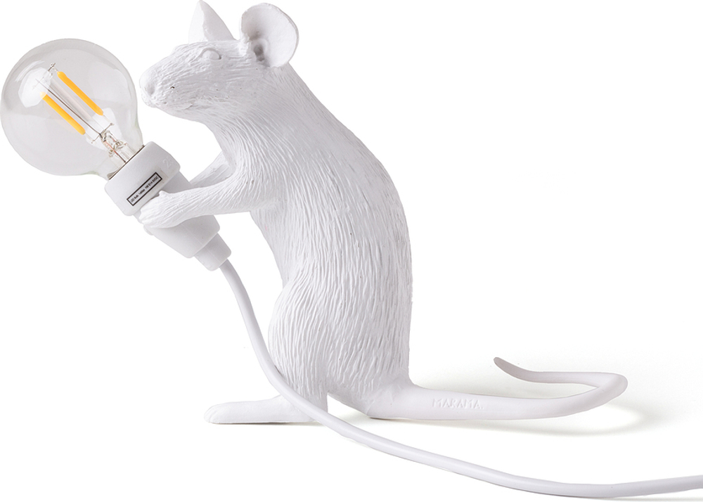 Настольный светильник Seletti Mouse, пластик, белый