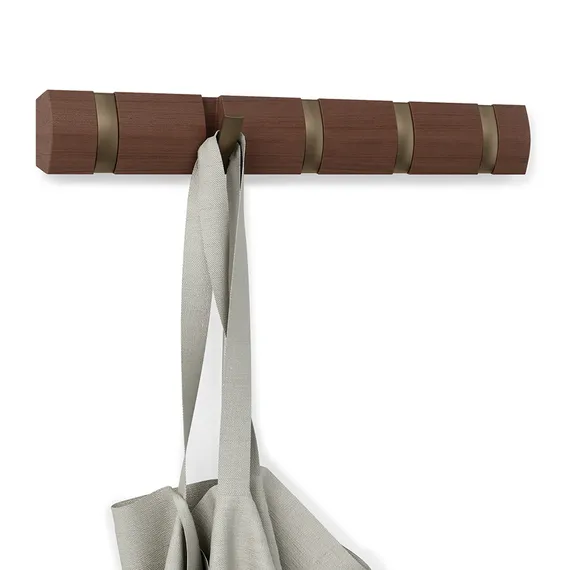 Настенная вешалка Flip 5 крючков коричневая