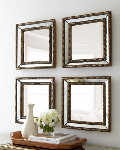 Квадратное зеркало в золотой раме “Дюмон”