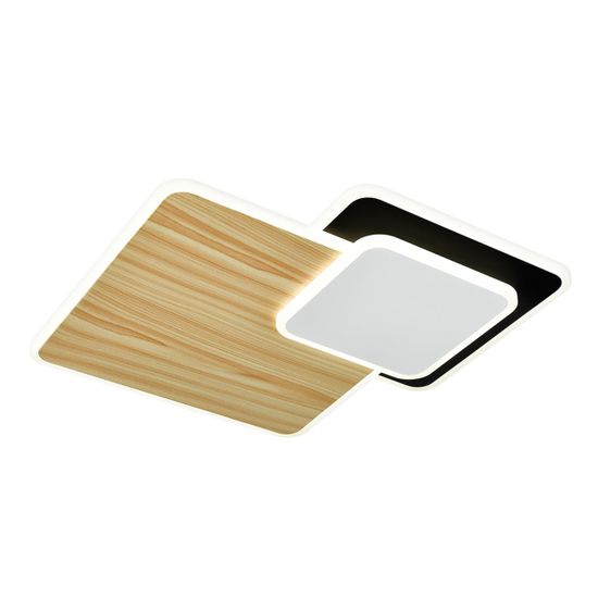 7737/60L MITRA LED SN 602 Светильник металл/акрил/белый/под дерево/черный LED 60Вт 3000-6500К 440x440 IP20 пульт ДУ PINE