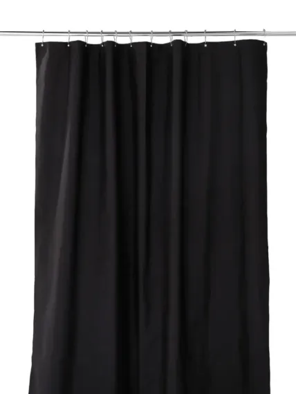 Штора для ванной Home One Linen 180х200 полиэстер черный