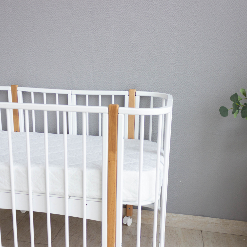 Кроватка-трансформер 4 в 1 "МеrryHappy Caramel" (МерриХэппи Карамель) 120*60 см, белый + бук