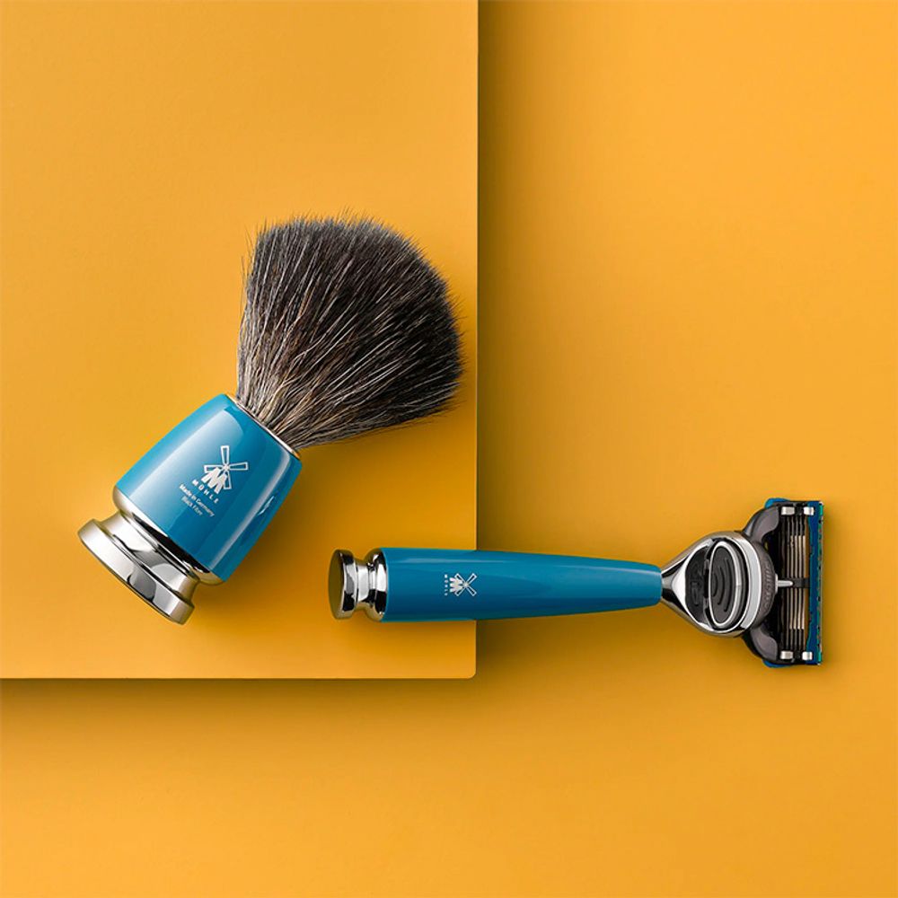 Бритвенный набор Muehle Rytmo с помазком из барсучьего ворса и бритвой Mach3 (S 81 M 228 M3) 1