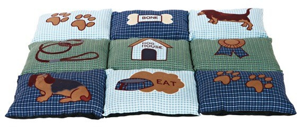 Лежак для собак Trixie Patchwork, размер 80х55см., синий / зеленый