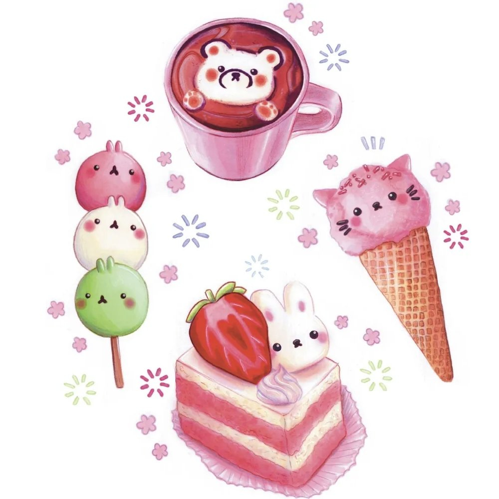 Скетчбук с пошаговыми уроками А4, 32 л., "Kawaii. Рисуем маркерами" , Контэнт-Канц, скрепка, мел.картон, выб-лак, розовый