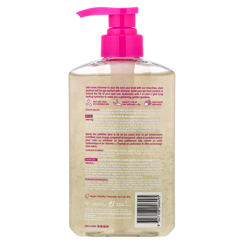 b.tan, Glow Your Own Way + Shmer, чистый гель для постепенного загара, золотистое сияние, 473 мл (16 жидк. унций)