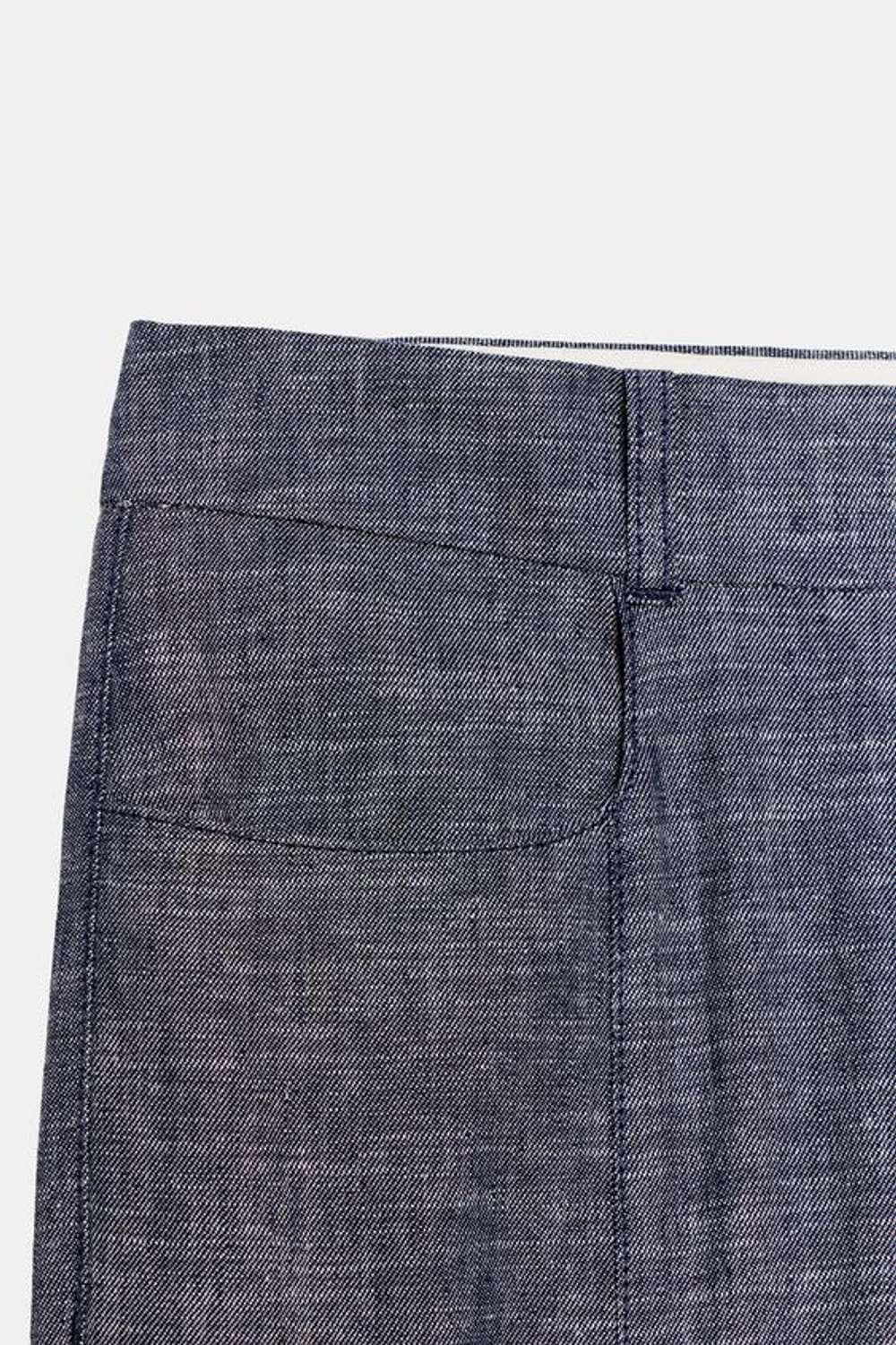 ZARA УКОРОЧЕННЫЕ БРЮКИ MINI FLARE ИЗ СМЕСОВОГО ЛЬНА, СЕРЫЙ
