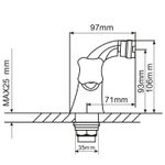 Смеситель для биде 1/2 кер. MIXLINE ML11-05 (без подводки)*