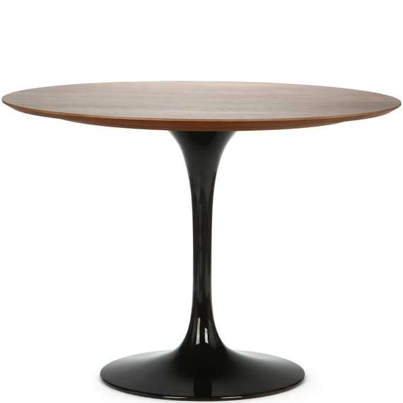 Стол Tulip Wood, Ø100 см, орех с черной ножкой