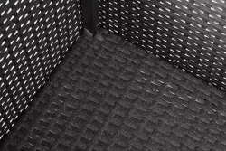 "Лунго" кашпо для цветов большое плетеное из искусственного ротанга, цвет графит