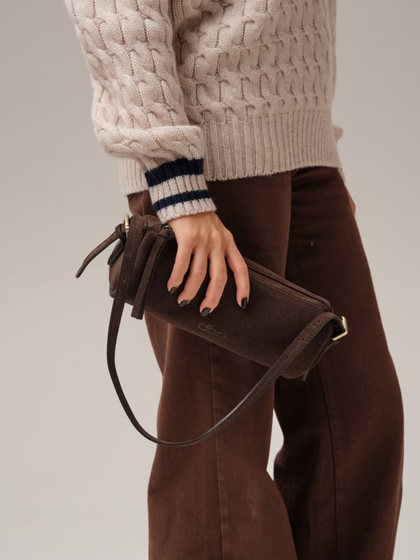 Замшевая сумка DBR 31343 темно-коричневый