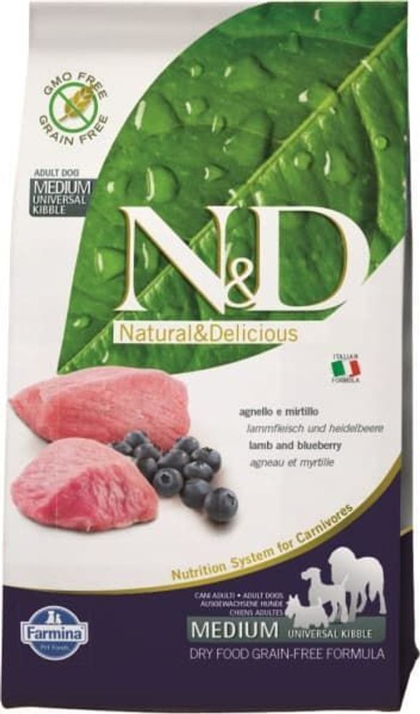 Корм Farmina N&amp;D Dog Lamb &amp; Blueberry Adult, 800gr