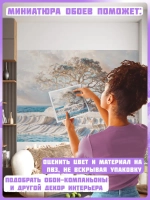 3D Фотообои Барельеф дерево и море