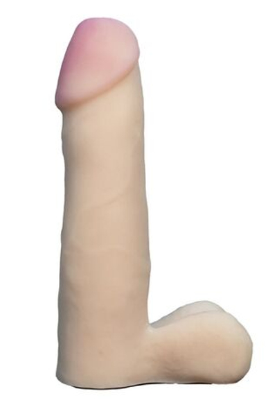 Телесная насадка Harness из неоскин с мошонкой - 17 см. (Цвет: телесный)