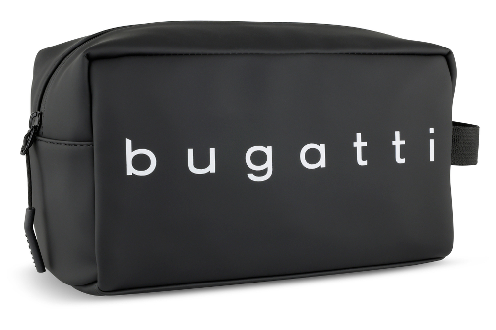 Фото стильный современный компактный несессер BUGATTI Rina чёрный переработанный полиуретан с гарантией