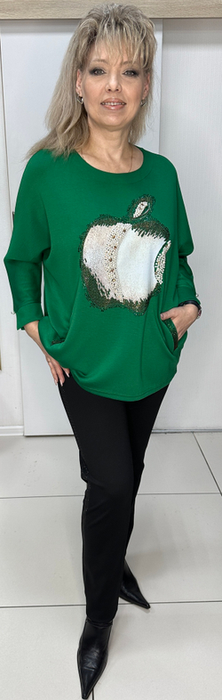 Блузон-джемпер с изображением "яблока"