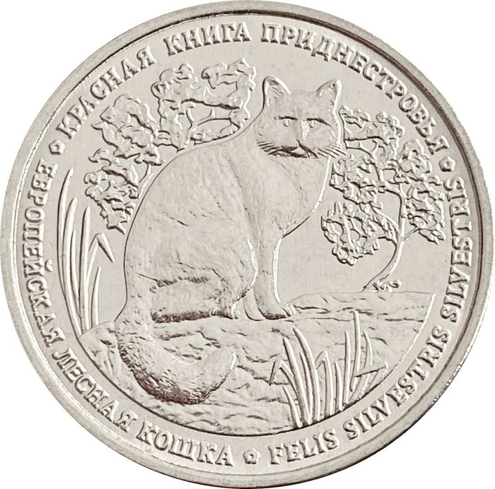1 рубль 2020 Приднестровье «Европейская лесная кошка»