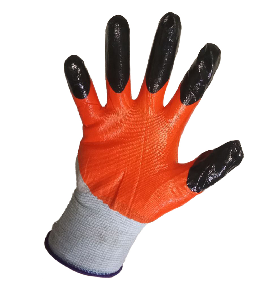 Перчатки оранжевые черный пальчик латекс (480шт/уп)