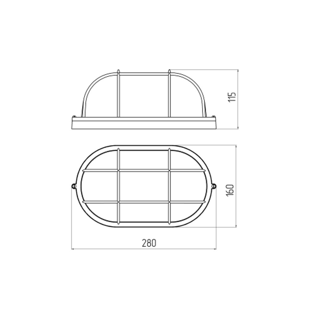 Светильник ЭРА НБП 04-100-002 Акватермо алюминий стекло решетка IP54 E27 max 100Вт 280х160