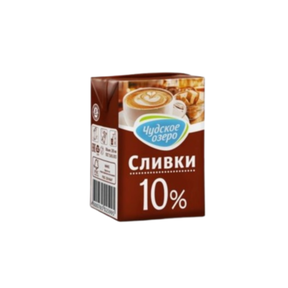 Сливки Чудское озеро 10% 500 мл